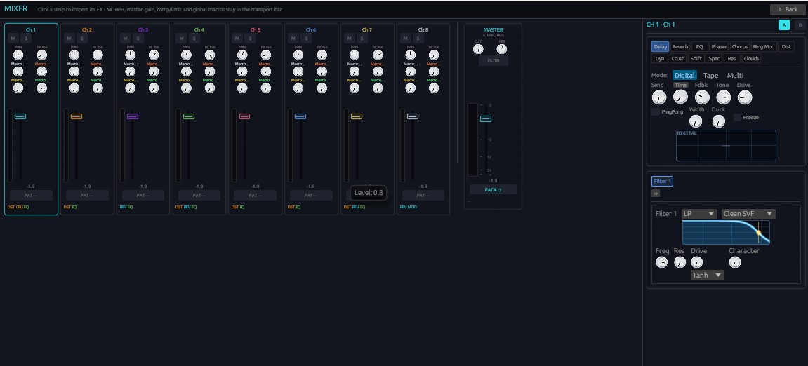 Channel Mixer & Dual Layer A/B Morphing
