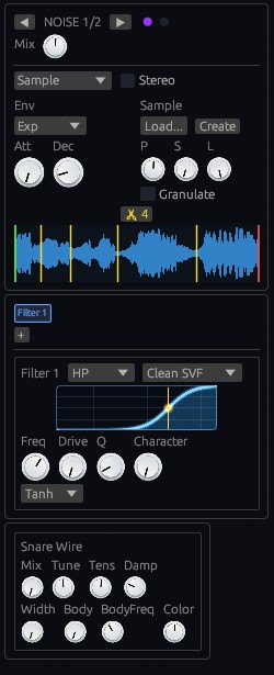 Stereo Noise Generator (10 Types), Multi-Sample Round-Robin & Physical Modeling